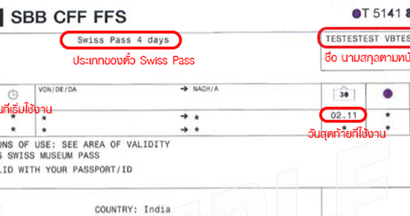 Swiss Pass แบบ E-Ticket เป็นแบบไหน